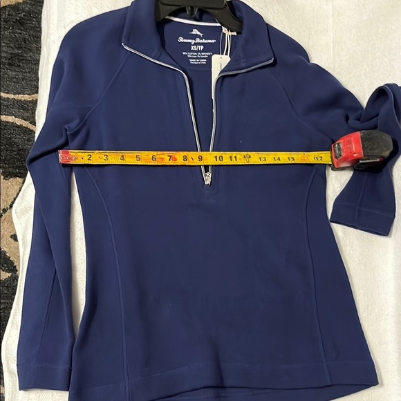 Women’s Tommy Bahama Blue Quarter-Zip Pullover - Picture 2 of 14